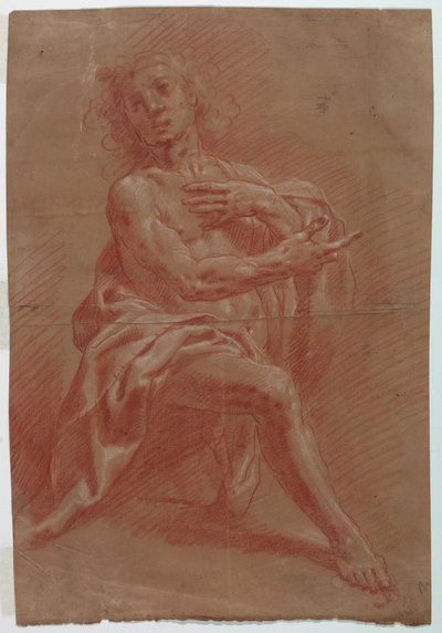 绘画，跪着的人，牧羊人的崇拜，1601-1650 年 作者 乔凡尼·贾科莫·巴贝利