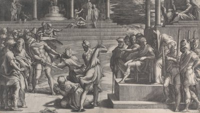 圣保罗的殉道和圣彼得的谴责，1524-27。 作者 乔凡尼·雅各布·卡拉格里奥