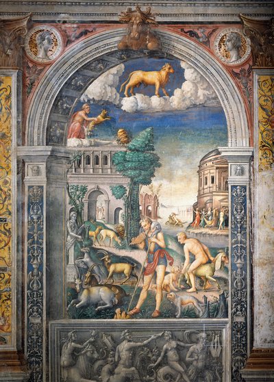 Giovanni Maria Falconetto (1468-1535) 的壁画，十二宫宫，Palazzo D