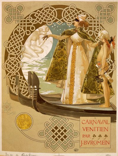 威尼斯狂欢节，乔万尼-马塔罗尼（1868-1944）的海报。 作者 乔凡尼·玛丽亚·马塔洛尼（Giovanni Maria Mataloni）