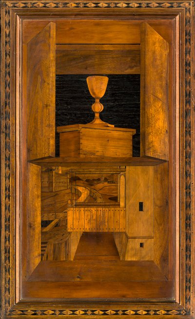 Lignaean Canonical 合唱团，由 Giovanni Maria Platina 镶嵌，1484 年，Superior Stall 作者 乔瓦尼·玛丽亚·普拉蒂纳