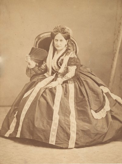 [带扇子的伯爵夫人]，1860年代。 作者 乔瓦尼·莫罗蒂