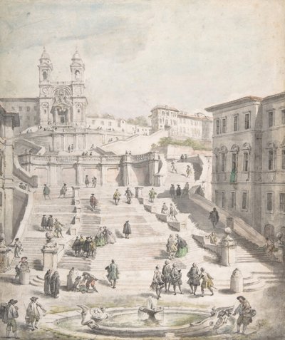 Trinità dei Monti的西班牙阶梯，约1756-58年。 作者 乔瓦尼·保罗·帕尼尼