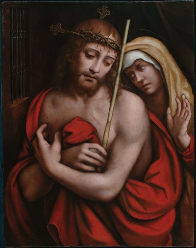 基督戴着荆棘冠冕，1521 年之后（画板油画） 作者 Giovanni Pietro Rizzoli Giampietrino