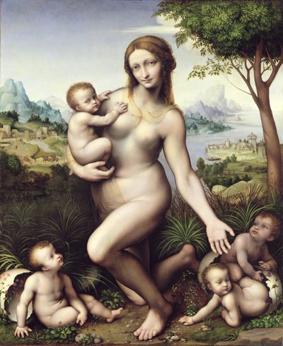 勒达和她的孩子们 作者 Giovanni Pietro Rizzoli Giampietrino