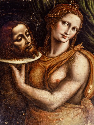 拿着施洗约翰头颅的莎乐美（油画板） 作者 Giovanni Pietro Rizzoli Giampietrino