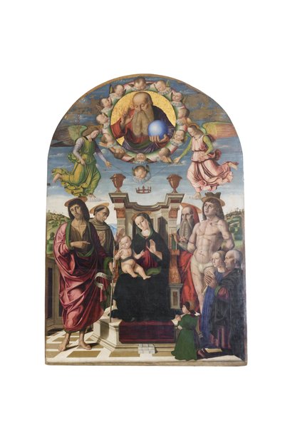 圣母和圣子与圣人同在 作者 乔凡尼·桑蒂（Giovanni Santi）