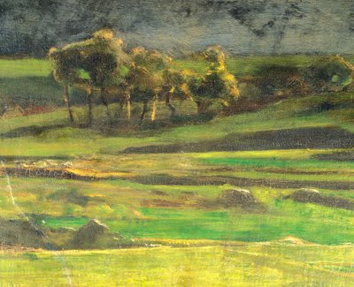 乔瓦尼-塞甘蒂尼（1858-1899）的《在杆上》，布面油画 作者 乔凡尼·塞甘蒂尼（Giovanni Segantini）