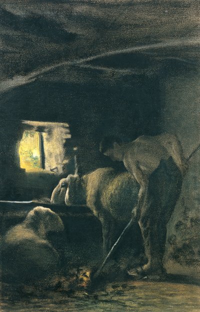 在稳定的 作者 乔凡尼·塞甘蒂尼（Giovanni Segantini）