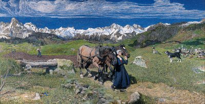 阿尔卑斯山的春天，1897年 作者 乔凡尼·塞甘蒂尼（Giovanni Segantini）