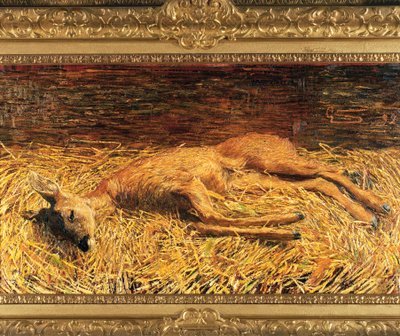 瑞士，圣莫里茨，死的野鹿 作者 乔凡尼·塞甘蒂尼（Giovanni Segantini）