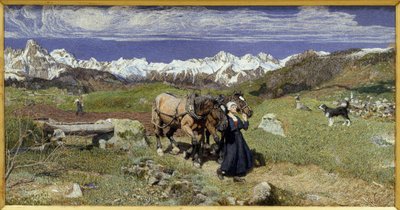 春天的阿尔卑斯山（1879年，布面油画）。 作者 乔凡尼·塞甘蒂尼（Giovanni Segantini）