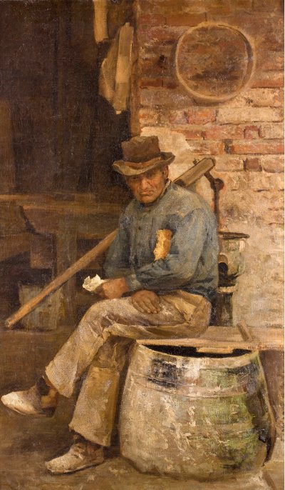 马孔肖像（泥瓦匠肖像） 乔瓦尼-索托科尔诺拉（1855-1917 年）的绘画 1891 年 私人收藏 作者 Giovanni Sottocornola
