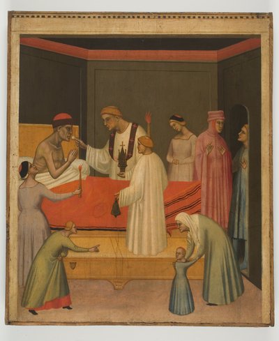 病人的圣餐，c.1360（面板上的蛋彩画） 作者 乔瓦尼·德尔·比昂多·达·卡森蒂诺