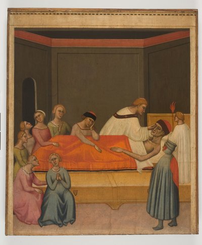 Extreme Unction，c.1360（面板蛋彩画） 作者 乔瓦尼·德尔·比昂多·达·卡森蒂诺