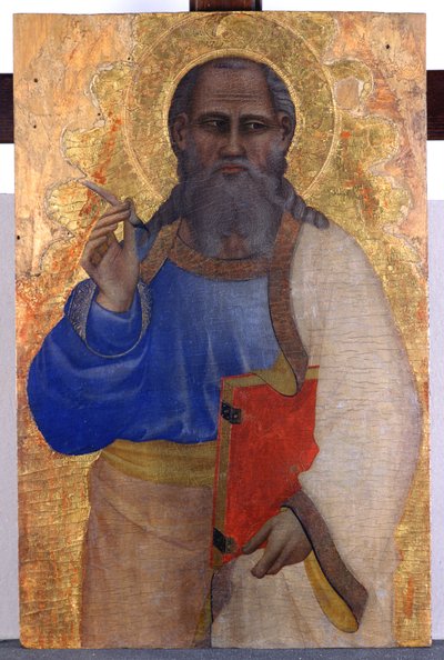 约翰福音传教士，c.1365（杨木上的蛋彩画） 作者 乔瓦尼·德尔·比昂多·达·卡森蒂诺