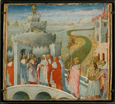 La procession de Saint Gregoire au Chateau Saint-Ange -圣天使城堡的圣格雷戈里游行... 作者 乔瓦尼·迪·保罗
