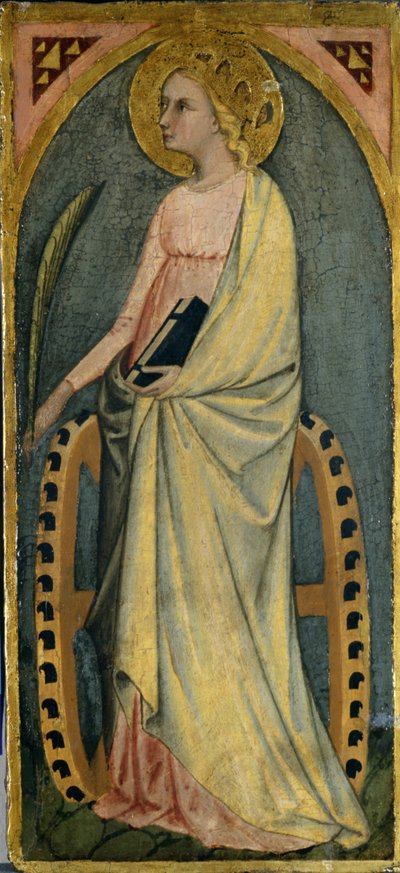 St. Katharine，c.1400（杨木上的蛋彩画） 作者 乔瓦尼·迪保罗·格拉齐亚