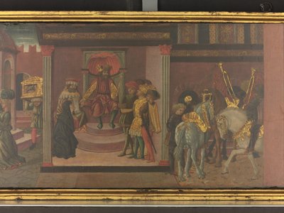 特拉扬和寡妇的故事》，木盒画板细节，约 1450 年（蛋彩画板） 作者 乔凡尼·迪·塞尔瓦·乔吉亚
