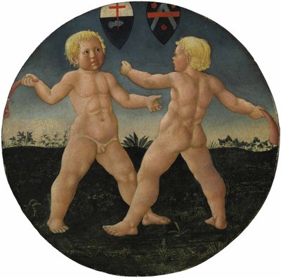 Desco da parto：两个男孩在玩耍 作者 乔凡尼·迪·塞尔（Giovanni Di Ser）
