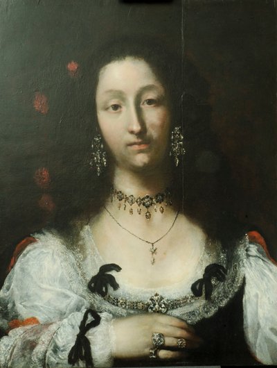 夫人油的画象在盘区的 作者 Girolamo Forabosco