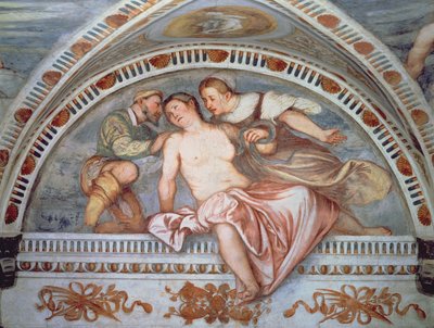 克利奥帕特拉之死，lunette，1531-32 作者 Girolamo Romanino