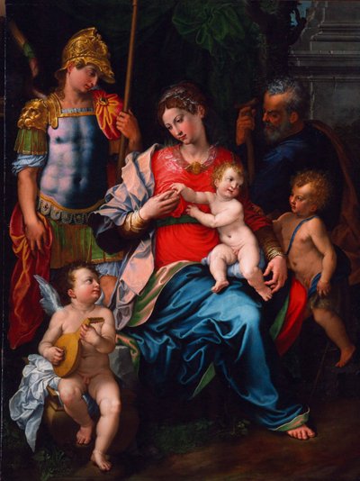 圣母子与圣人施洗约翰、天使长米迦勒和约瑟夫，1545年 作者 Girolamo Sciolante da Sermoneta