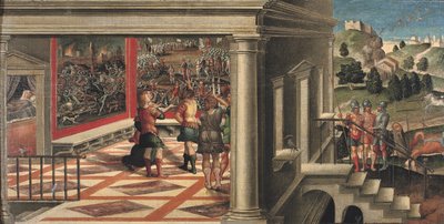 《奥兰多激情》场景（布面油画，置于面板上） 作者 Girolamo da Santacroce