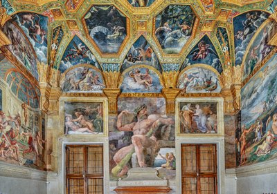 Psiche 厅：东墙景观（壁画） 作者 Giulio (工作室) Romano