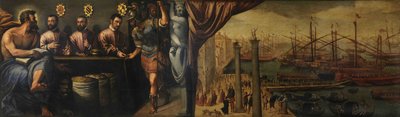 圣马克协助三名治安官为舰队招募民兵，大约1586年 作者 Giulio Angolo del Moro