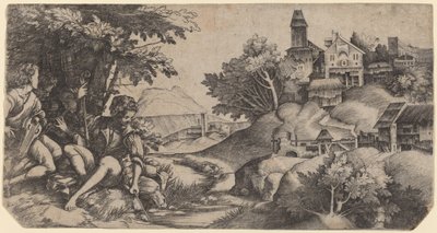 景观中的牧羊人 作者 Giulio Campagnola and Domenico Campagnola