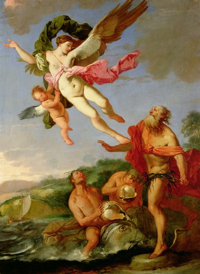 海王星追逐Coronis，1665-70油画布 作者 朱利奥·卡尔皮奥尼