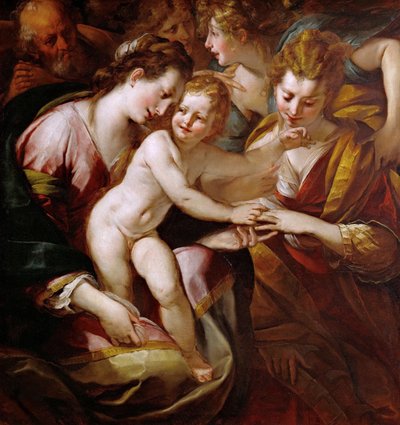 圣凯瑟琳的神秘婚姻，c。 1616-1618。 作者 朱利奥·塞萨雷·普罗卡西尼