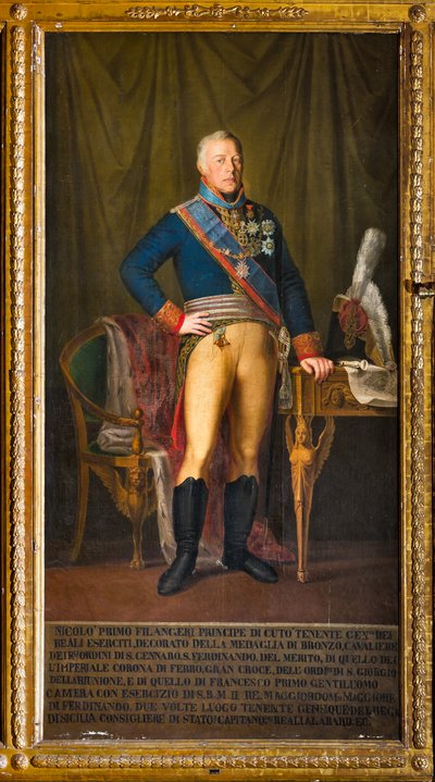 尼科洛-费兰杰里肖像，王国中将（布面油画） 作者 朱塞佩（学校）帕塔尼亚