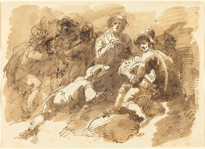 一个弹着胡迪琴的人的欢快聚会 作者 朱塞佩·贝纳迪诺·比森