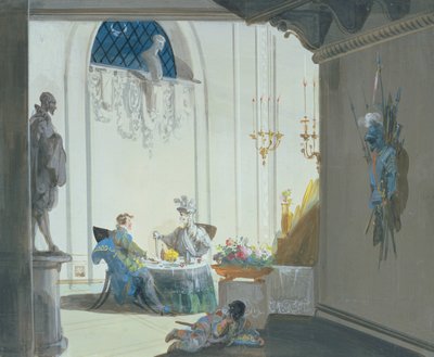 唐璜和指挥官宴会（水彩） 作者 朱塞佩·贝纳迪诺·比森