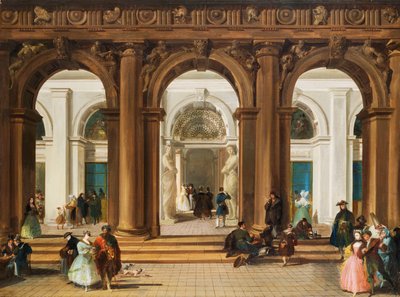 马尔卡纳图书馆的入口，威尼斯， 作者 朱塞佩·贝纳迪诺·比森