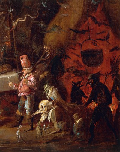 女巫见面，朱塞佩-贝纳迪诺-比森（1762-1844），布面油画，细节，意大利 作者 朱塞佩·贝纳迪诺·比森