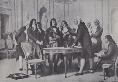 亚历山德罗·沃尔塔（Alessandro Volta）向法国第一领事拿破仑展示他的电池，1801年 作者 朱塞佩·贝蒂尼（Giuseppe Bertini）