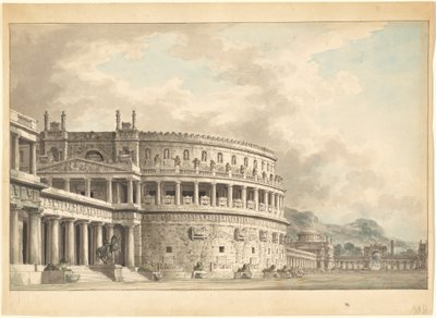 宏伟的古代陵墓的建筑幻想 作者 朱塞佩·博尔萨托