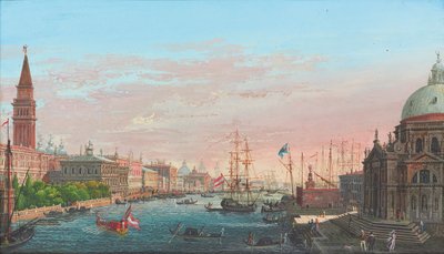 威尼斯大运河与公爵宫和礼炮的景色 作者 朱塞佩·博尔萨托