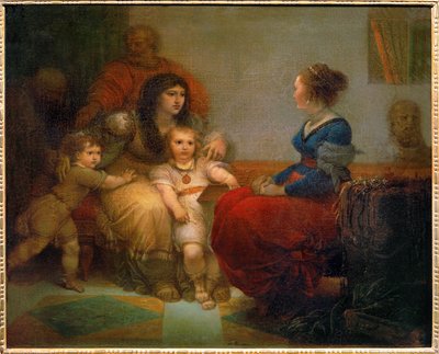 Cornelie，mere des Gracques - 科妮莉亚，格拉基家族的母亲，与她的儿子提比略、盖乌斯和女儿森普罗尼亚...... 作者 朱塞佩·凯德斯（Giuseppe Cades）
