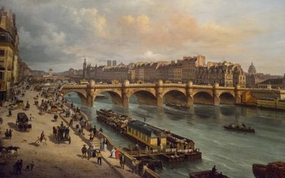 Le Pont-Neuf et la Cité Paris 1832, 1832. 作者 朱塞佩·卡内拉长老
