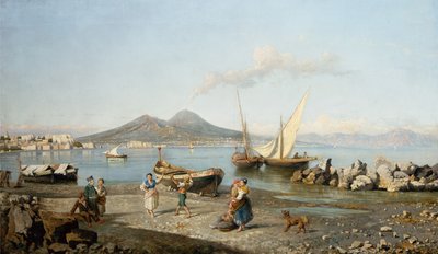 那不勒斯湾的景色（布面油画） 作者 朱塞佩·卡雷利（Giuseppe Carelli）