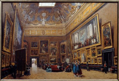 卢浮宫沙龙广场景观，朱塞佩·卡斯蒂廖内 (Giuseppe Castiglione) (1829-1906) 1861 年作画。 0,69x1,03 米 作者 郎世宁