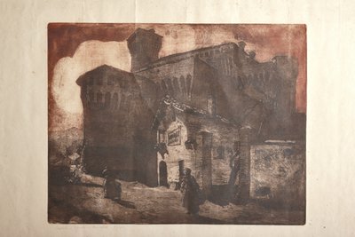 维格诺拉城堡（蚀刻和水印纸版画） 作者 朱塞佩·格拉齐奥西
