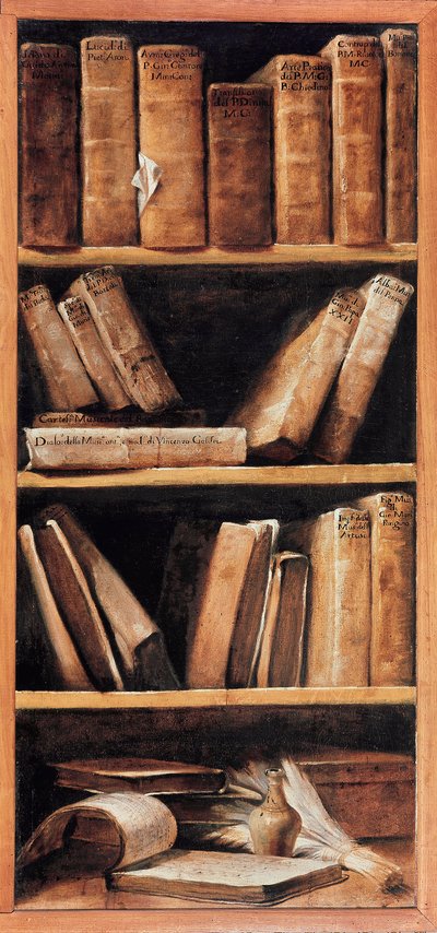 静物图书馆与音乐书籍。画家：朱塞佩-玛丽亚-克雷斯皮（Giuseppe Maria Crespi dit lo Spagnolo）（1665-1747）1715年博洛尼亚，音乐学院 作者 朱塞佩·玛丽亚·克雷斯皮