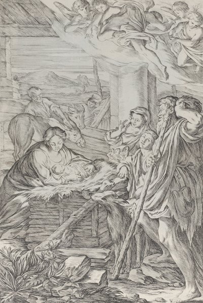 牧羊人的崇拜，1654-1718。 作者 朱塞佩·玛丽亚·米特利