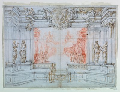 绘画，舞台设计塞莱芭蕾舞剧，1674 年 作者 朱塞佩·玛丽亚·米特利