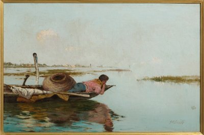 平静，威尼斯泻湖（布面油画） 作者 朱塞佩·米蒂·萨内蒂